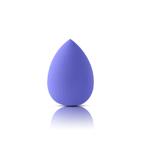 Blue makeup sponge on a white background