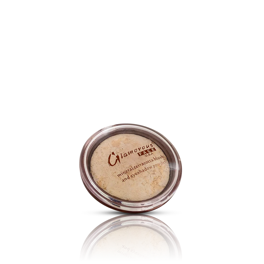 Cosmetic container with 'Glamorous' branding on a white background