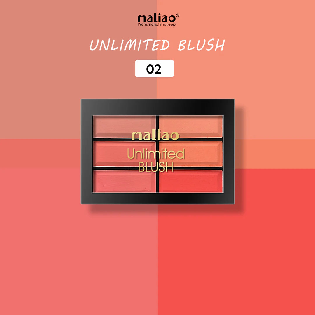 Maliao Unlimited Blush set on a multicolored background