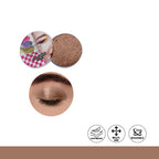 Makeup product with a close-up of an eye wearing the product, on a white background.