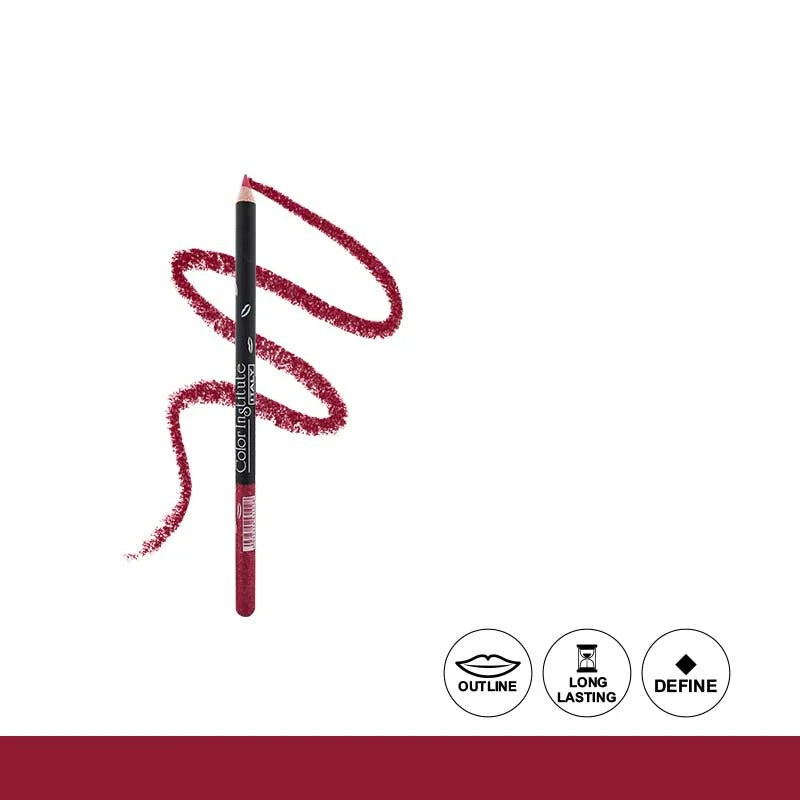 Lip liner pencil with red line on a white background