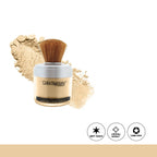 Makeup brush and container with 'Color Institute' branding on a white background