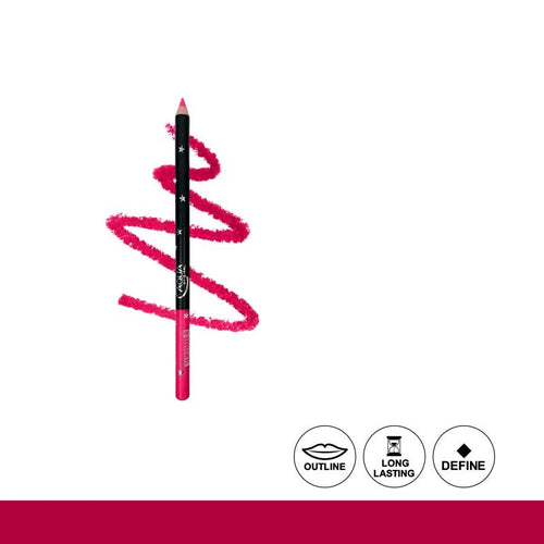 Pink lip liner with brand logo on a white background
