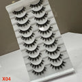 Set of false eyelashes on a display card with a neutral background
