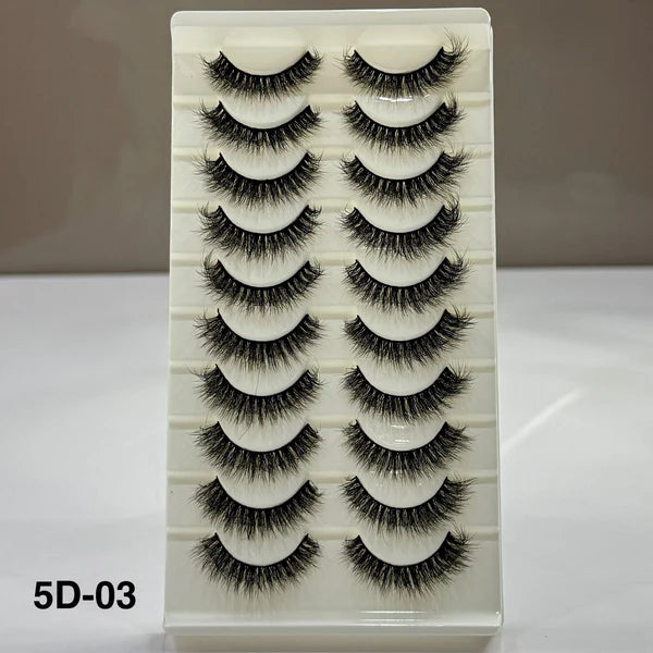 10 Pair Mink Eyelashes (5D-03)