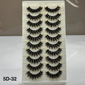 Set of false eyelashes on a display card with a neutral background