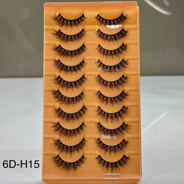 10 Pair Mink Eyelashes (6D-H15)