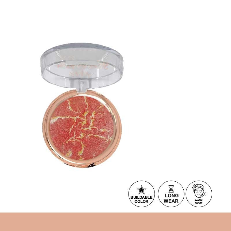 Compact powder with marble design on a white background