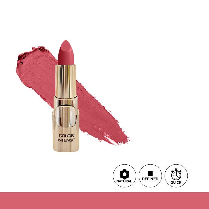 Lipstick with a swatch of color on a white background
