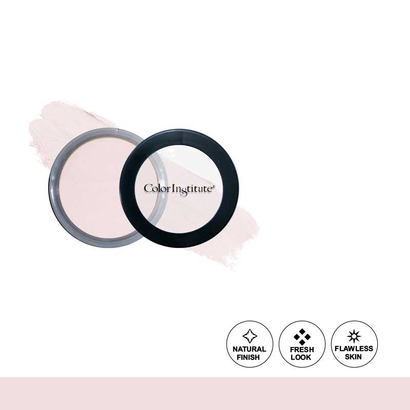 Makeup compact with 'Color Institute' branding on a white background