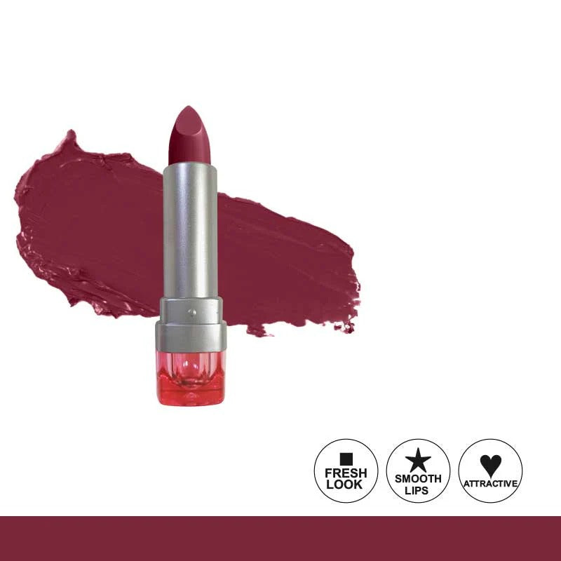 Lipstick with a swatch of color on a white background
