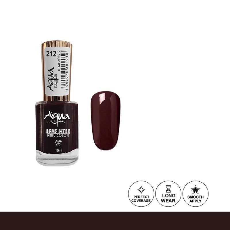 Nail polish bottle with a swatch on a white background
