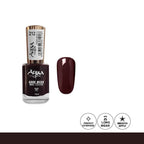 Nail polish bottle with a swatch on a white background