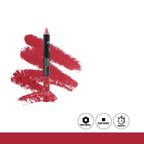 Lip liner pencil with red color swatch on a white background
