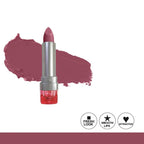 Lipstick with a swatch of color on a white background