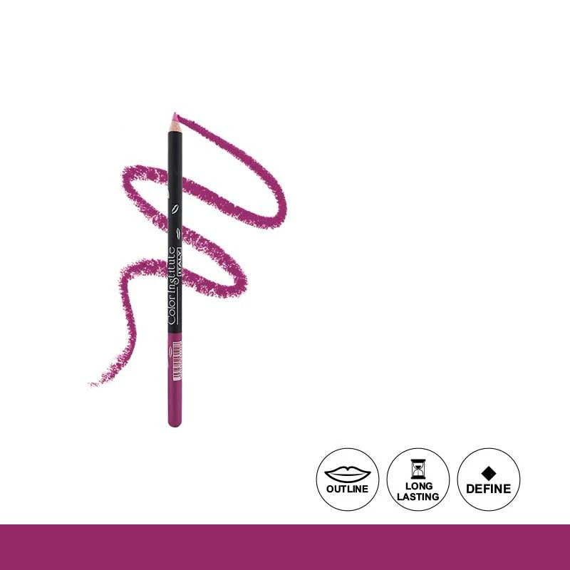 Lip liner pencil with pink line on a white background