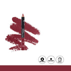 Lip liner pencil with red swatch on a white background
