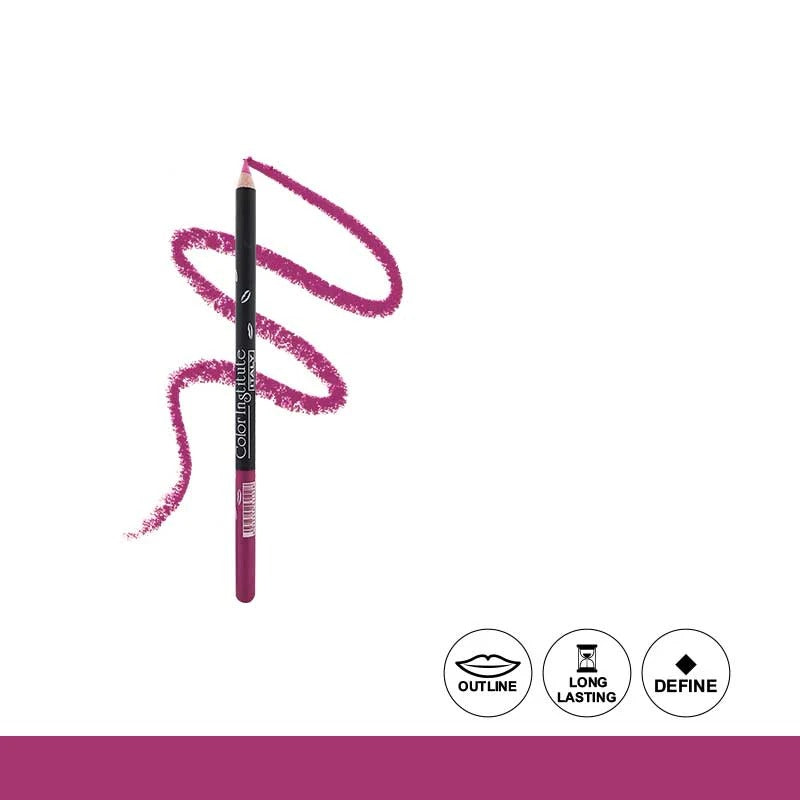 Lip liner pencil with pink line on a white background