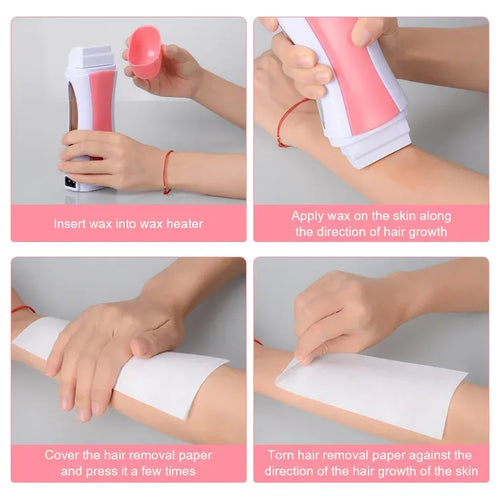 Step-by-step guide on using 3-in-1 Depilatory Wax Heater & Roll-On Epilator – Full-Body Hair Removal for Smooth Skin
