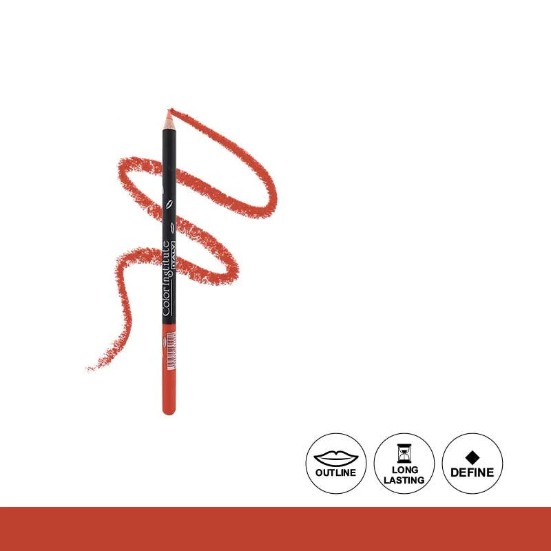 Lip liner pencil with red line on white background