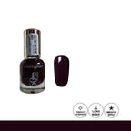Nail polish bottle with a swatch on a white background