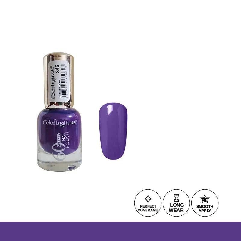 Purple nail polish bottle with a white background