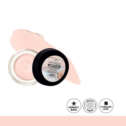 Cosmetic product with a hand applying it on a white background
