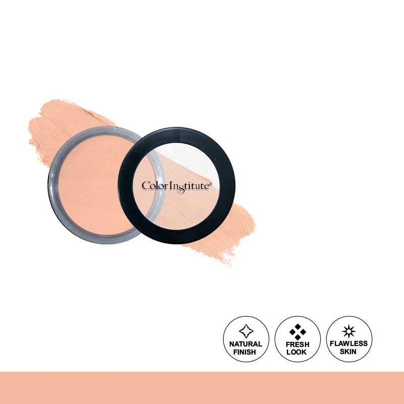 Cosmetic compact with 'Color Institute' branding on a white background