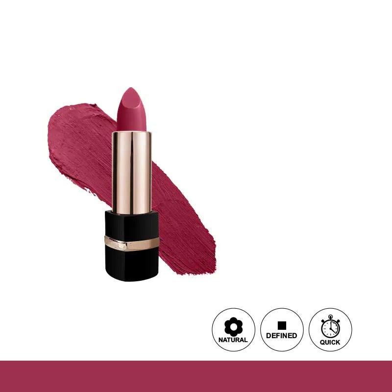 Lipstick with a swatch of color on a white background