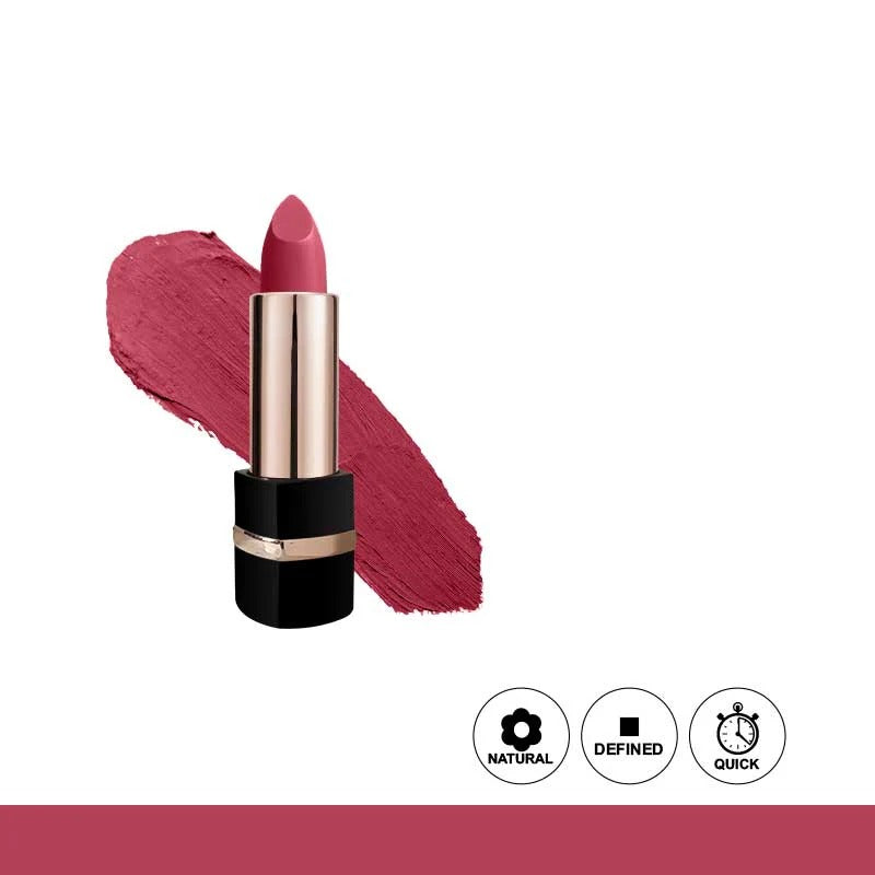 Lipstick with a swatch of color on a white background