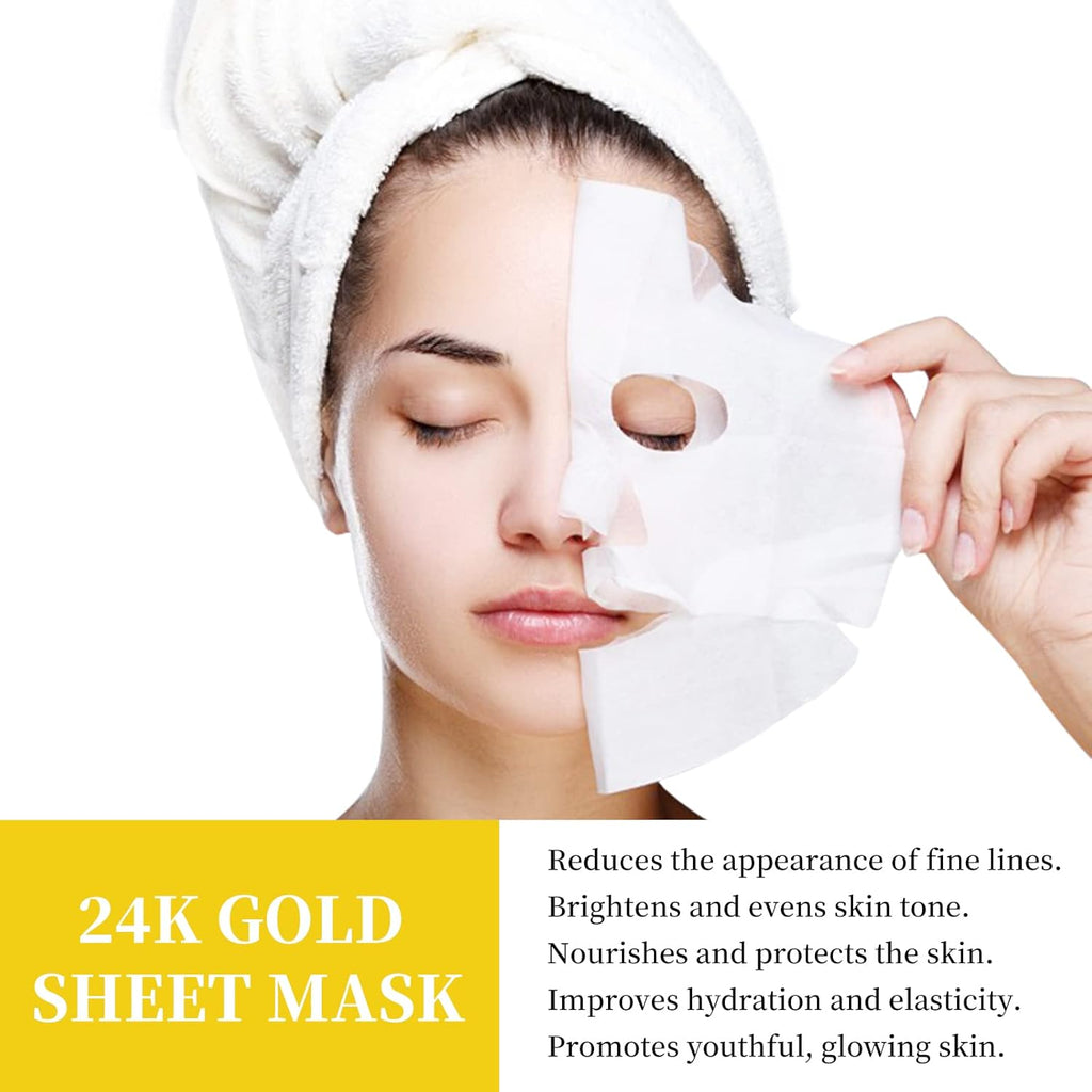 24K Gold Face Sheet Mask Skincare Hydrating Face Masks