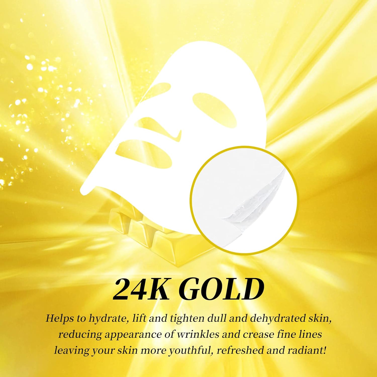 24K Gold Face Sheet Mask Skincare Hydrating Face Masks