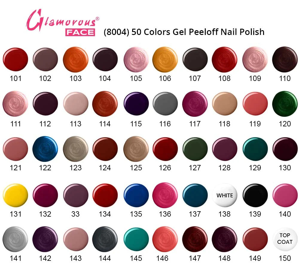 Glamorous Face Gel Peel Off Nail Polish (50 Colours)