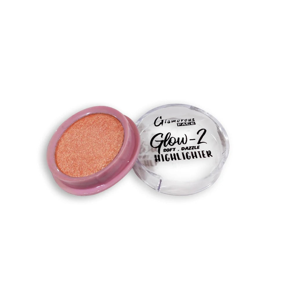 Glow-2 soft dazzle highlighter with pink shade on a white background