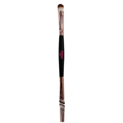 Aqua Color Line Makeup brush with black handle and red logo on a white background