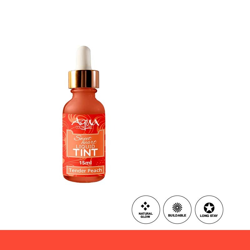 Orange liquid tint bottle with dropper on a white background