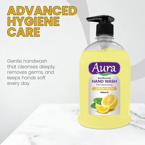 Aura Anti-Bacterial Liquid Handwash Lemon Fresh 500ML