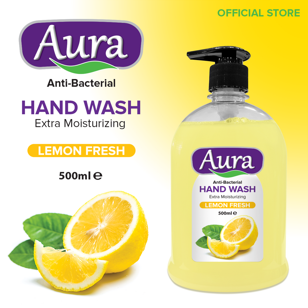Aura Anti-Bacterial Liquid Handwash Lemon Fresh 500ML