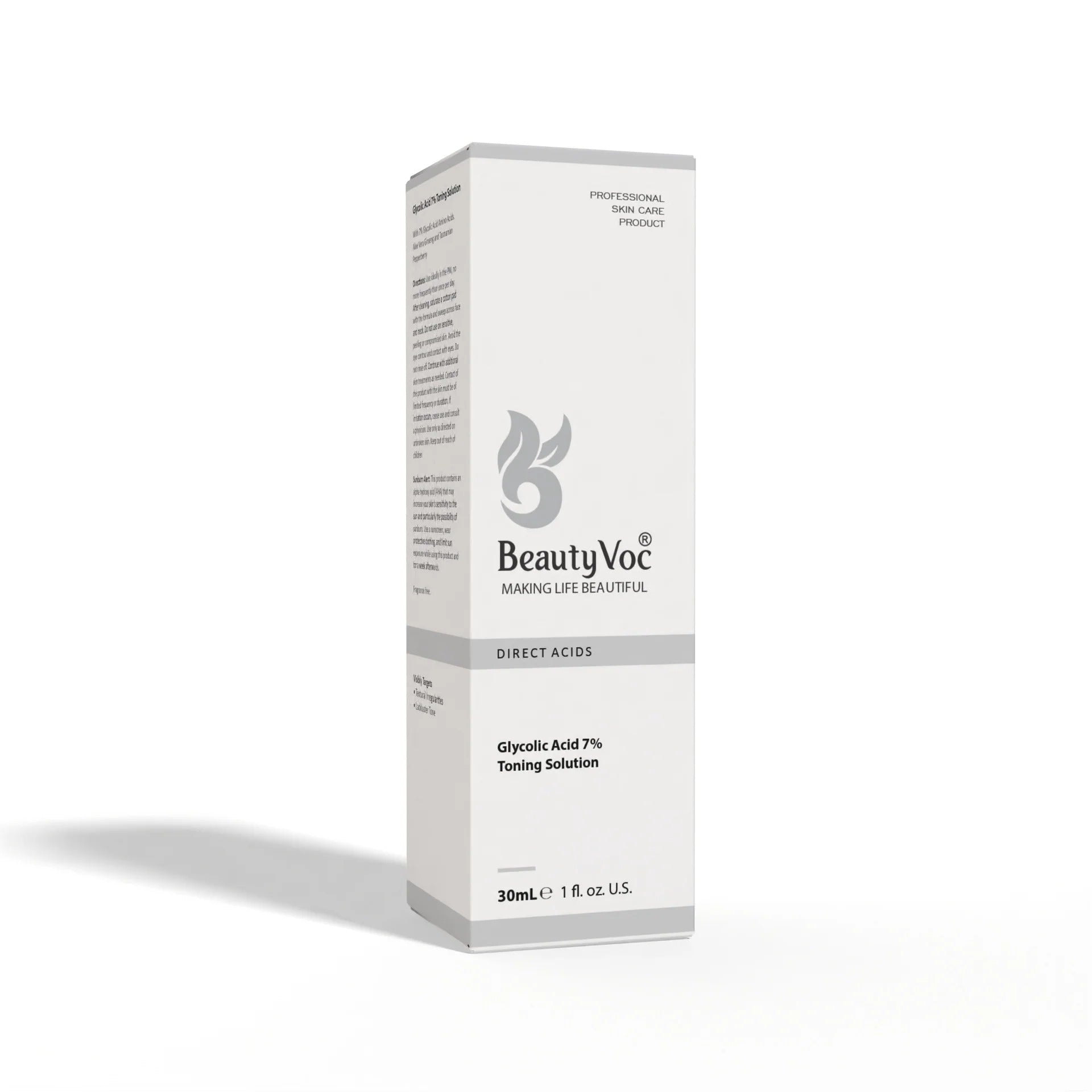 Beauty Voc skincare product packaging on a white background