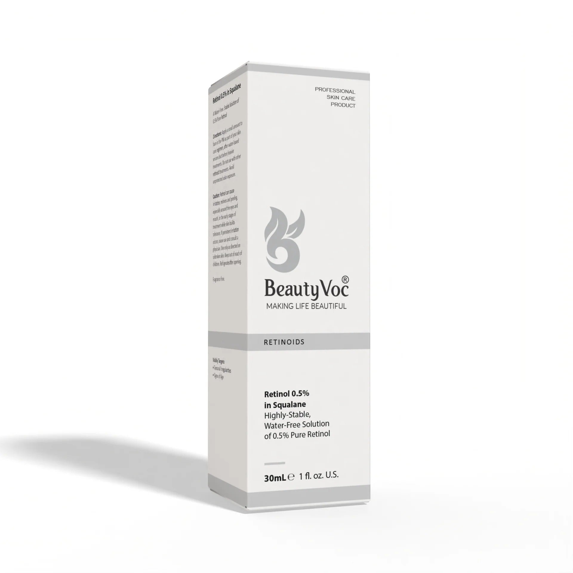 BeautyVoc skincare product packaging on a white background