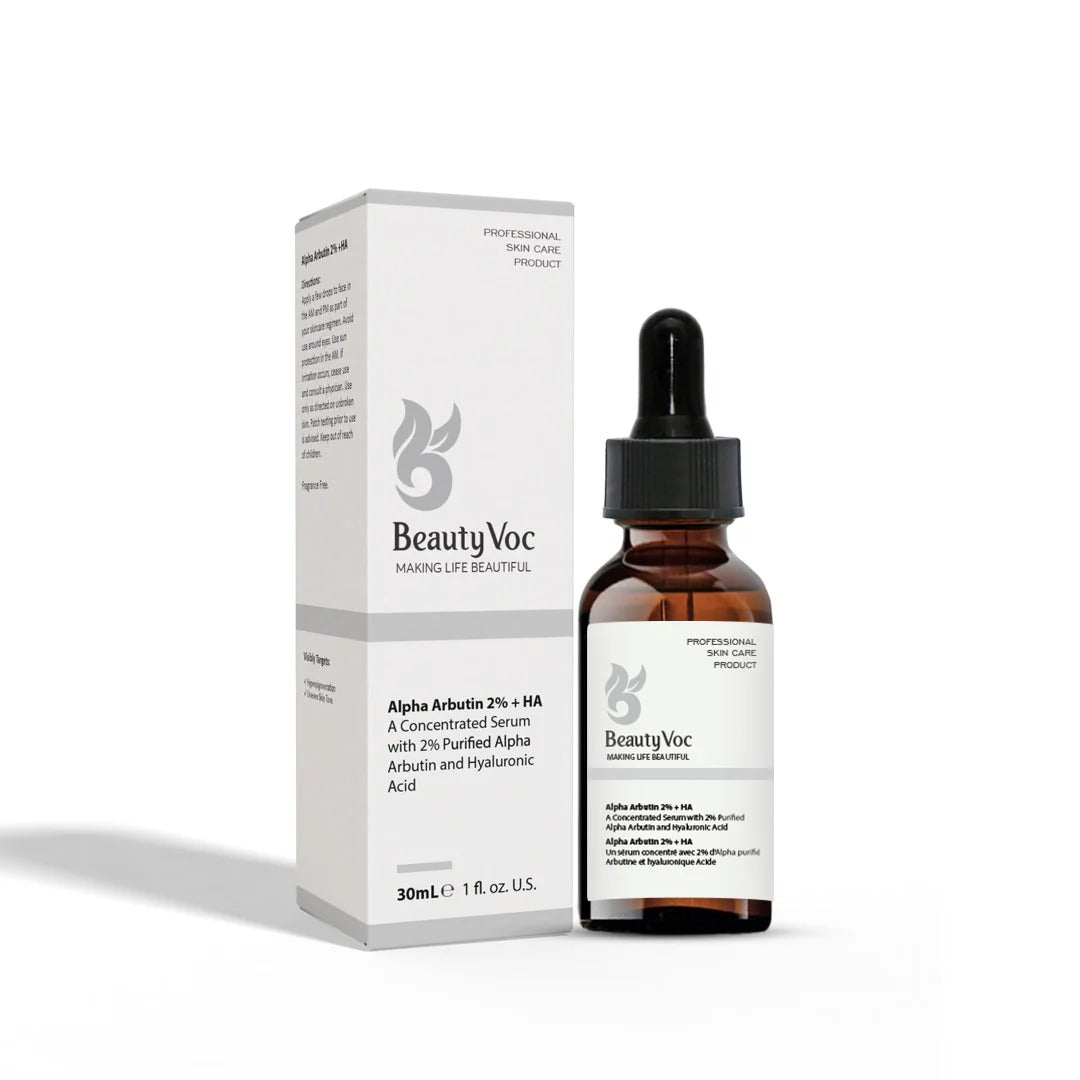 BeautyVoc skincare bottle and packaging on a white background