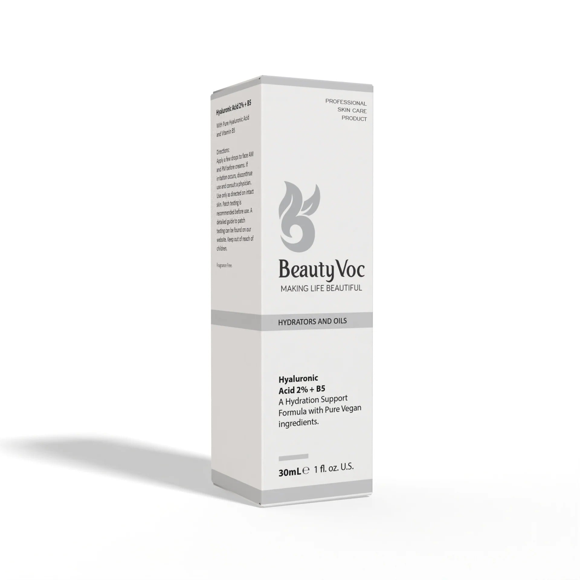 Beauty Voc skincare product packaging on a white background