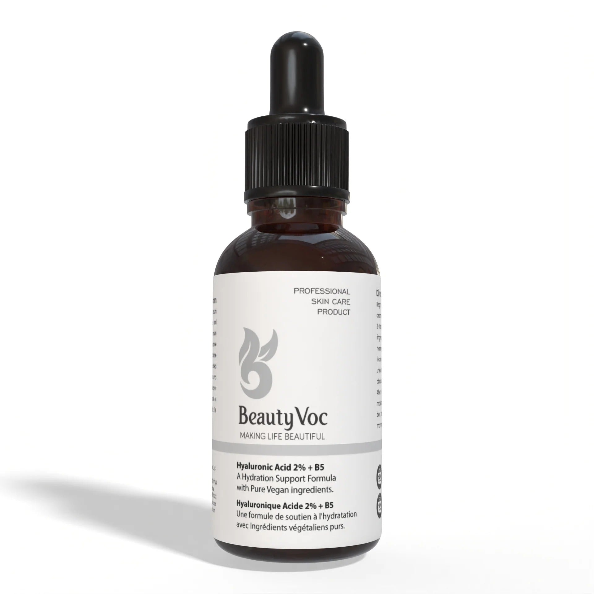 Beauty Voc skincare dropper bottle on a white background