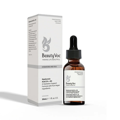 Beauty Voc skincare bottle and packaging on a white background