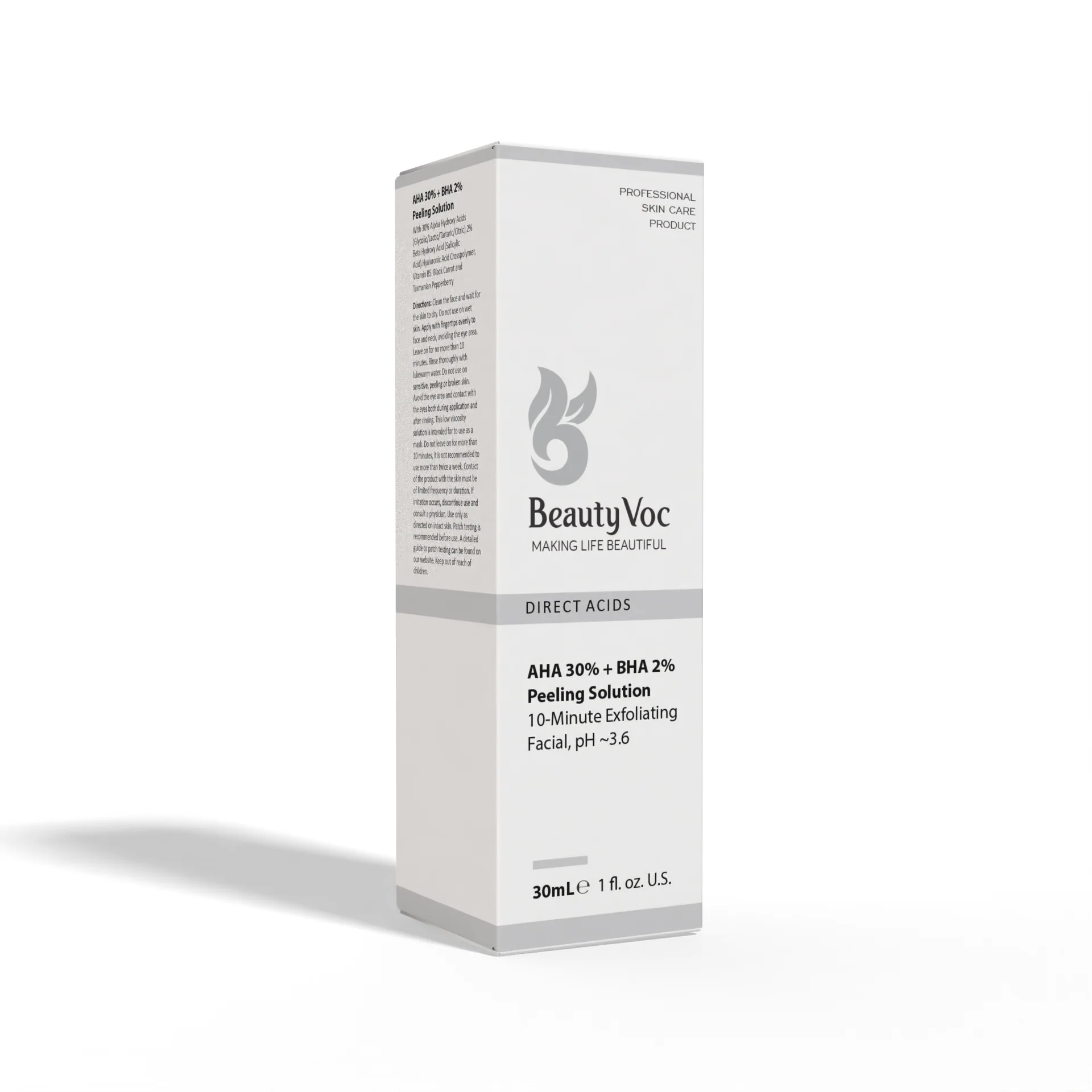 Beauty Voc skincare product packaging on a white background