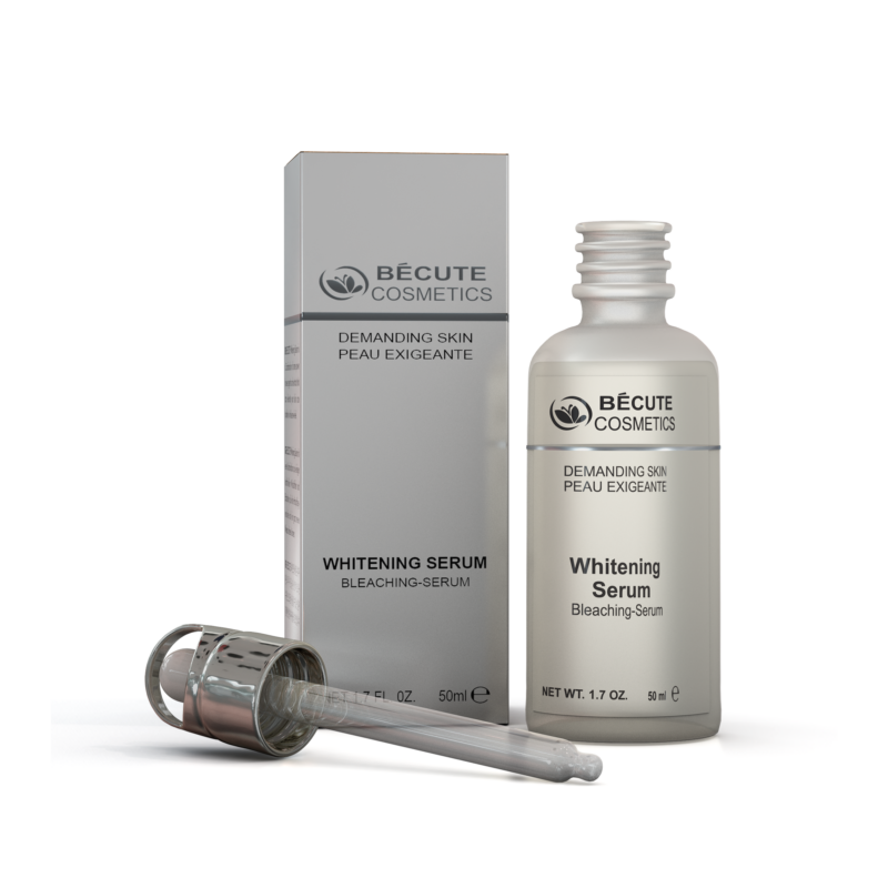Bécute Cosmetics Whitening Serum with packaging on a white background