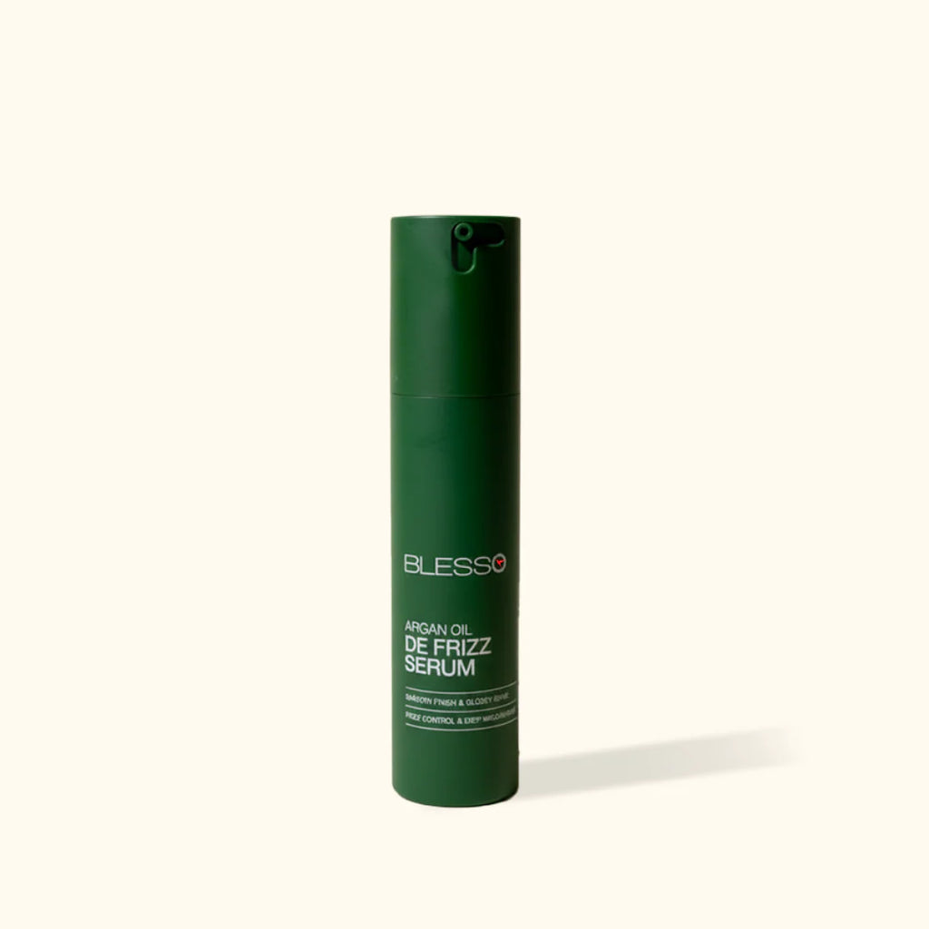 Green Blesso serum bottle with 'Blesso' branding on a white background