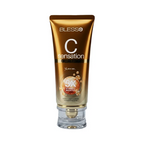 Blesso C Sensation Facial Cleanser in a metallic gold squeeze tube with a clear cap, shown on a plain white background.