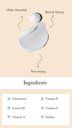 Blesso Cosmetic product with texture and ingredients listed on a beige background