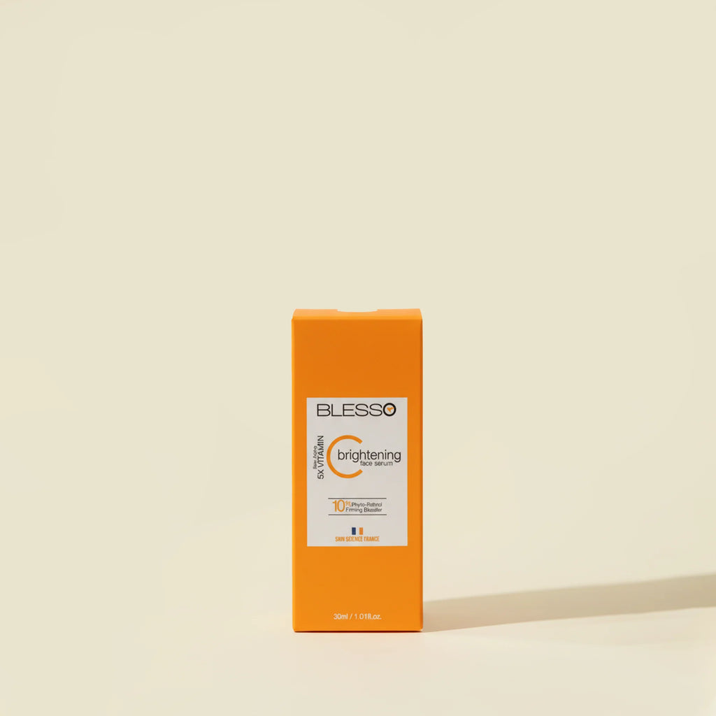 Orange box with 'Blesso' branding on a beige background